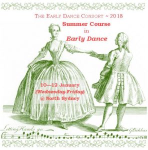 Couple dancing minuet for Summer Course 2018